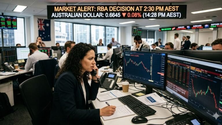 Australian Dollar Falls Slightly Before Key RBA Decision