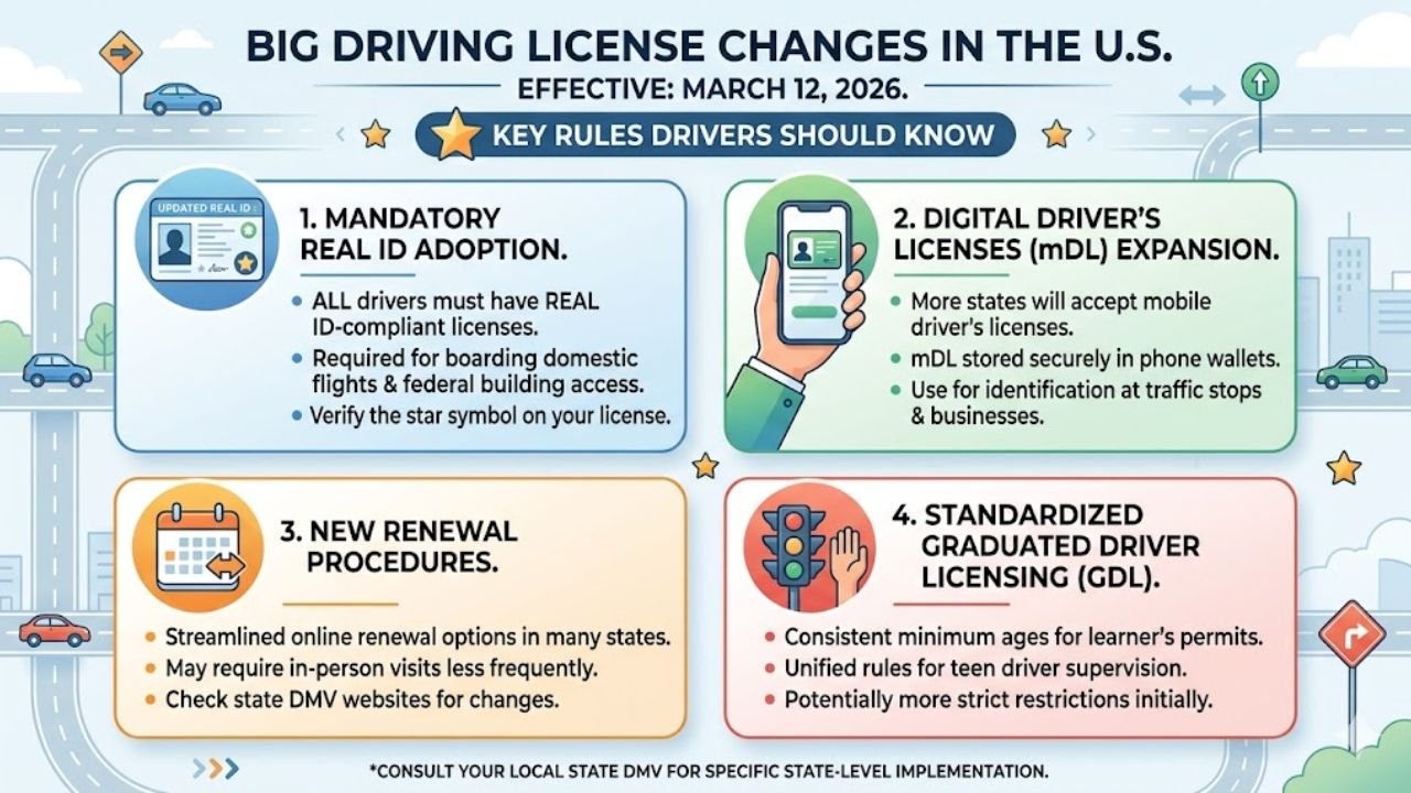 Big Driving License Changes in the U.S. From March 12, 2026 – Key Rules Drivers Should Know