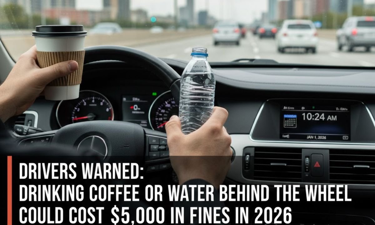 Drivers Warned: Drinking Coffee or Water Behind the Wheel Could Cost $5,000 in Fines in 2026