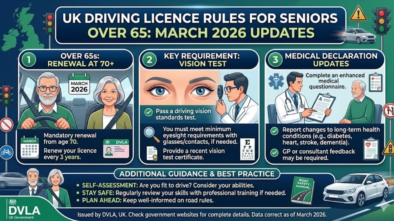 March 2026 UK Driving Licence Rules for Seniors Over 65: New Requirements & Updates