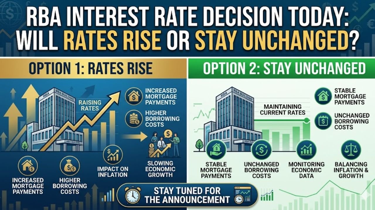RBA Interest Rate Decision Today: Will Rates Rise or Stay Unchanged?