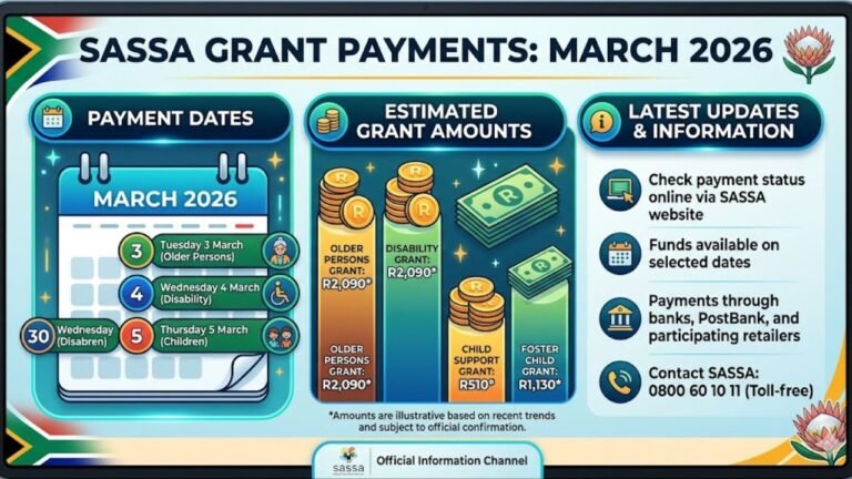 SASSA Grant Payments for March 2026: Dates, Amounts, and Latest Updates