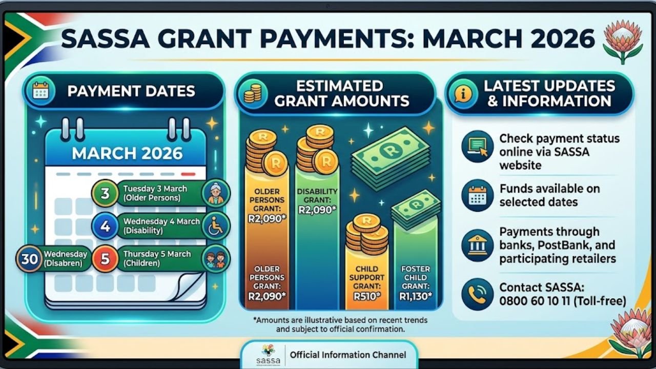 SASSA Grant Payments for March 2026: Dates, Amounts, and Latest Updates